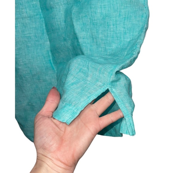 JONES NEW YORK Blue Linen Sleeveless Tank with Collar  S NWT - Picture 5 of 7